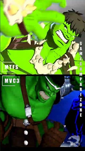 Marvel Tokon vs UMVC3 HULK comparison side by side