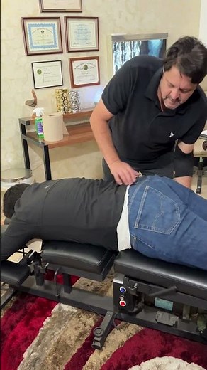 Chiropractic Adjustment Sacrum & Lumbar Spine with Drop Table Technique