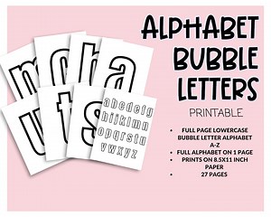 Printable Lowercase Bubble Letters: Alphabet Learning, Crafts (PDF Download) - Etsy Australia
