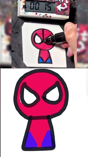 【ASMR】Drawing Spider-Man(Sprunki) in 40Sec (Remake by xunyu) #shorts #diy #art #tiktok #trending