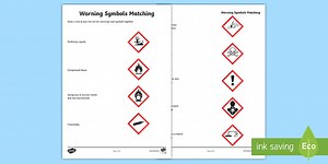 Warning Symbols Matching Worksheet