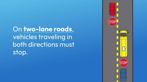 What to do when a school bus stops