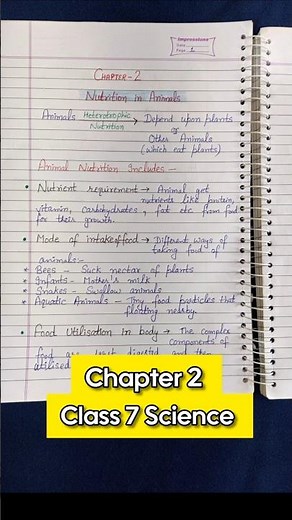 NOTES 📝 | Class 7 Science Chapter 2 Nutrition In Animals Notes | NCERT Science Class 7