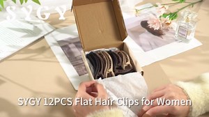 12PCS Flat Hair Clips, Flat Claw Clips for Thin Hair, Matte Lay Down Claw Clips for Women, 3 Sizes Alligator Hair Clips, Hair Accessories, Brown