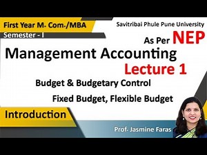 Budget & Budgetary Control M.Com Sem 1 / Management Accounting / /SPPU /NEP / Lecture 1