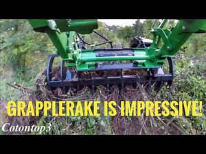 John Deere 5075E with a Rakemaster grapple rake in action!