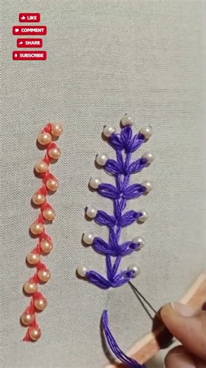 Beautiful Beaded Border Embroidery | Easy Pearl Stitch Design | Hand Embroidery Tutorial