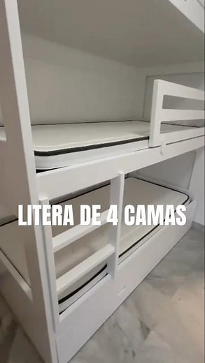 Litera a medida con 3 CAMAS + 1 EXTRA | Diseño para familias numerosas 🤯