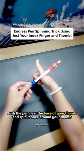 Endless Pen Spin Using 2 Fingers 🌀