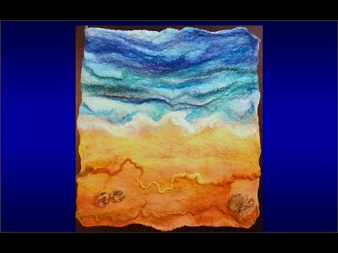 How to make a wool felt picture: beach sea (Aannsha Jones creates)