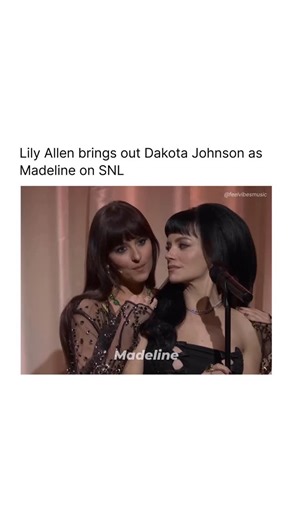 feelvibesmusic on Instagram: "The way she kissed her🥹 Lily Allen delivered an iconic live performance of “Madeline” on Saturday Night Live, creating a cinematic moment filled with emotion, rich vocals, and raw storytelling. With moody lighting, subtle instrumentation, a haunting melody, and powerful stage presence, she turned the song into a gripping narrative of love, betrayal, and heartbreak. The performance reached its peak when Dakota Johnson made a surprise appearance as Madeline, adding d