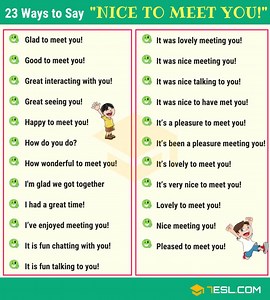 27 Ways to Say "Nice to Meet You" in Speaking & Writing • 7ESL