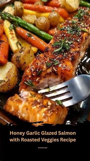 Honey Garlic Glazed Salmon with Roasted Veggies