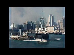 New York: Manhattan's awesome waterfront in 1937 in color! [A.I. enhanced & colorized]