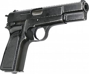Browning Hi-Power 9mm Pistol, Original Belgian Made Police Surplus By F.N Herstal, Model MKII, 13 Rd Mag - NRA Surplus Good - Code HG5985