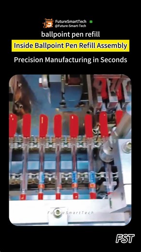 Inside Ballpoint Pen Refill Assembly 🔩 | Precision Manufacturing in Seconds