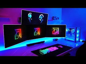 My ULTIMATE Gaming Setup Tour! (2021) - Quad Monitors - Dual PCs!!!
