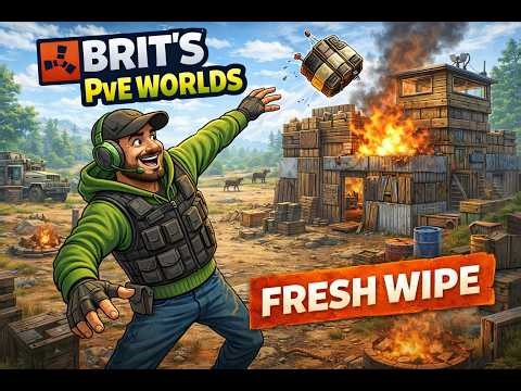 Rust PvE Fresh Wipe! Brit’s Worlds | The Grind Begins Pt 1