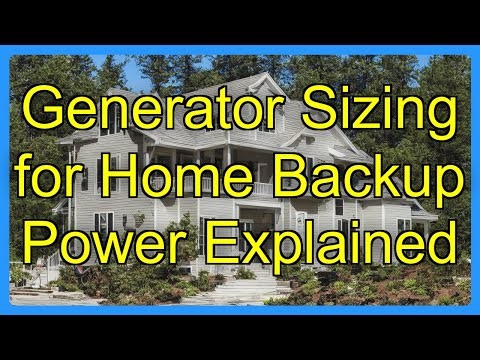 Generator Sizing for Home Backup Power Explained