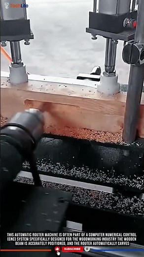 Innovation Automatic Router: Fast Joint Holes, High Precision, Wood Beam Processing #tech