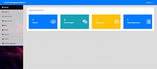 Alumni Management System using PHP/MySQL with Source Code