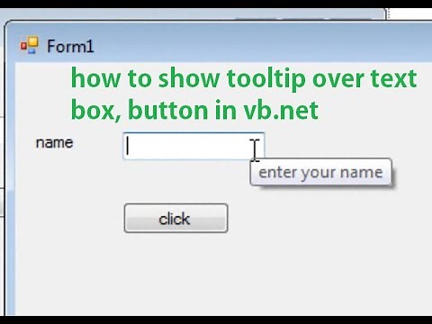 how to show tooltip over common controls on button, text box in vb.net