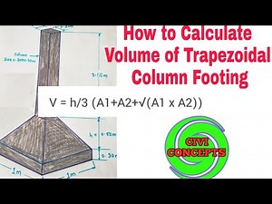 Footing Volume Calculation | Trapezoidal Column Footing Concrete Quantity | Concrete Volume