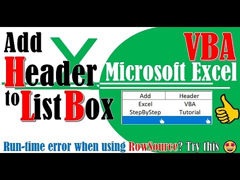 Excel VBA - Add header to ListBox