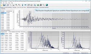 Process Signals of Strong-Motion Data, deriving a number of strong-motion parameters using SeismoSignal. Read accelerograms saved in different text file formats, which may then be filtered and baseline-corrected. Polynomials of up to the 3rd order may be employed for the latter, whilst three different digital filter types are available, all of which capable of carrying out, causal or acausal, highpass, lowpass, bandpass and bandstop filtering. Read more at https://seismosoft.com/products/seismos