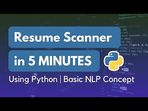 Resume Scanner in Python | Mini Project | Python Tutorial | Basic NLP Project