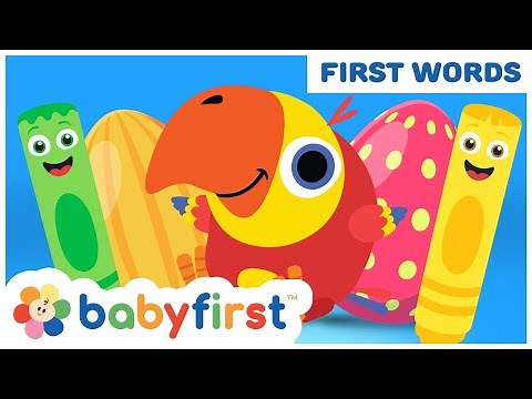 Toddler Learning Video Words w Color Crew & Larry | Learn Colors & Animals for Kids | BabyFirst TV