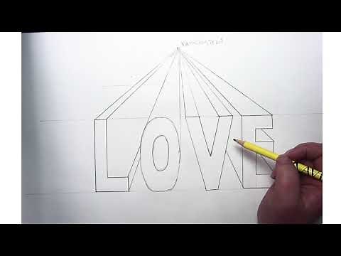 One Point Perspective 3D Word Drawing
