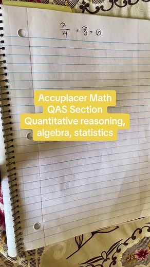 Here is a practice math problem worked out step-by-step from the Accuplacer math, quantitative reasoning, algebra, and statistics section #accuplacer #accuplacertest #accuplacermath #qasmath #quantitativereasoning #adulted #adulteducation #adultlearners #placementtest #collegeboard