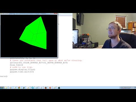 OpenGL with PyOpenGL tutorial Python and PyGame p.1 - Making a rotating Cube Example