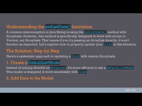 How to Update JList with Custom Arraylist in Java Swing