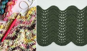 Feather & Fan Crochet Stitch Pattern - With Video Tutorial