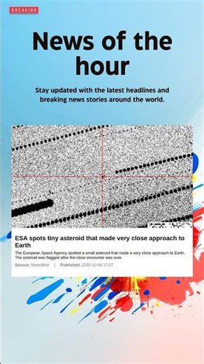 Breaking News: ESA spots tiny asteroid that made very close approach to Earth #asteroid