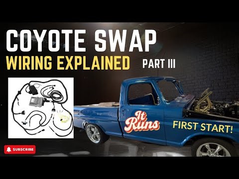 F100 Coyote Swap – Episode III Dakota Gauges, Control Pack , AAW Harness, Restomod AC & FIRST START!