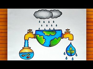 World Water Day Poster Drawing ||Save Water Save Life Poster Drawing || Save Water Drawing Easy.
