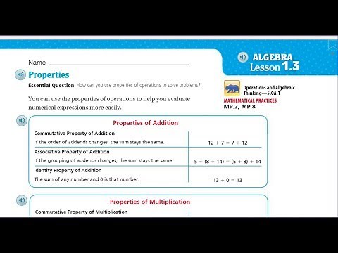 Go Math 5th Grade Lesson 1.3 Properties