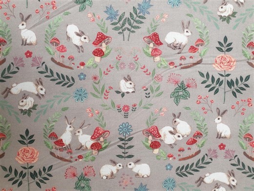 Rabbit Fabric UK Fat Quarter 20" X 22" or 50cm X 56cm 100% Cotton Animals Bunny Easter Nature Wild Material Classic - Etsy
