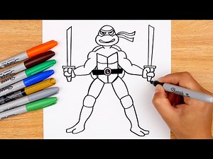 How to DRAW LEONARDO - Teenage Mutant Ninja Turtles - /step by step