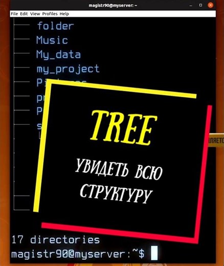 #linux Просмотр структуры файлов в Linux - команда tree