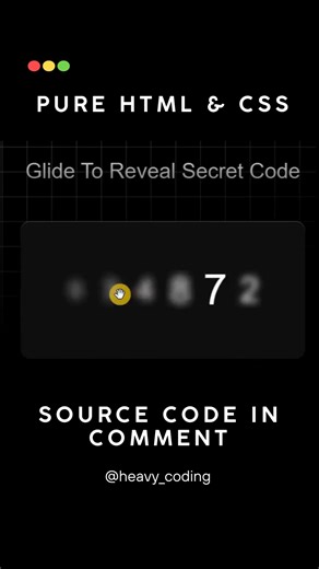 Secreat code reveal glide animation #html #css #animation #shorts #shortsfeed