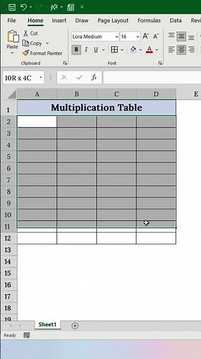 Create a Multiplication Table in Excel — Instantly!