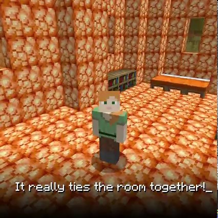 Sure, those torches and lanterns are perfectly functional, but nothing ties the room together quite so organically as the bioluminescent shroomlight! Learn all about this most compostable of light sources: redsto.ne/shroomlight | Minecraft