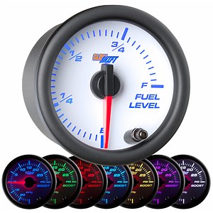 2-1/16" White 7 Color Fuel Level Gauge Kit