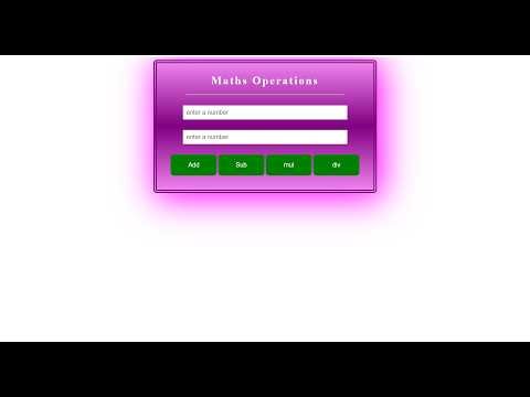 Input box in HTML | Button in HTML | Perform Addition, Subtraction, Mul & div. using JavaScript.