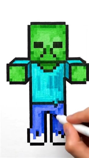 Minecraft drawing in zombie #gaming #minecraft #anshubisht