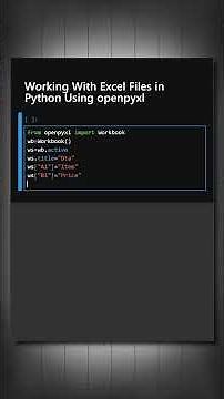 Working With Excel Files in Python Using openpyxl